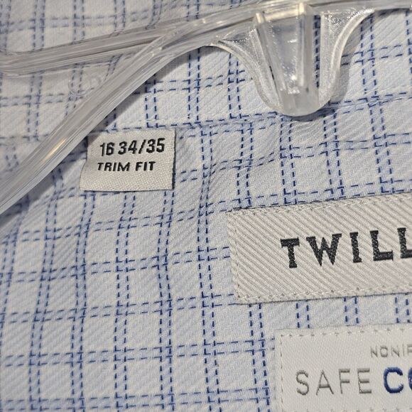 Men's Blue Checkered Casual Button Down Shirt - Picture 6 of 14